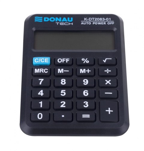 Kalkulator kieszonkowy DONAU TECH, CI-LC110NR, 8-cyfr. wyświetlacz, wym. 89x58x11 mm, czarny