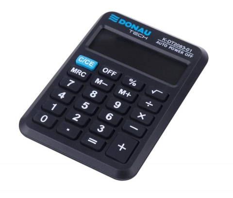 Kalkulator kieszonkowy DONAU TECH, CI-LC110NR, 8-cyfr. wyświetlacz, wym. 89x58x11 mm, czarny