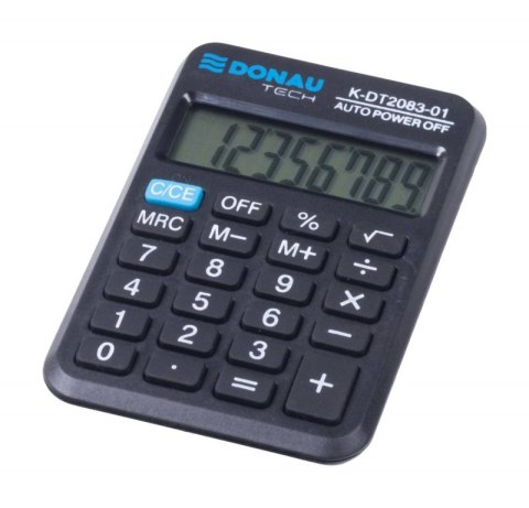 Kalkulator kieszonkowy DONAU TECH, CI-LC110NR, 8-cyfr. wyświetlacz, wym. 89x58x11 mm, czarny