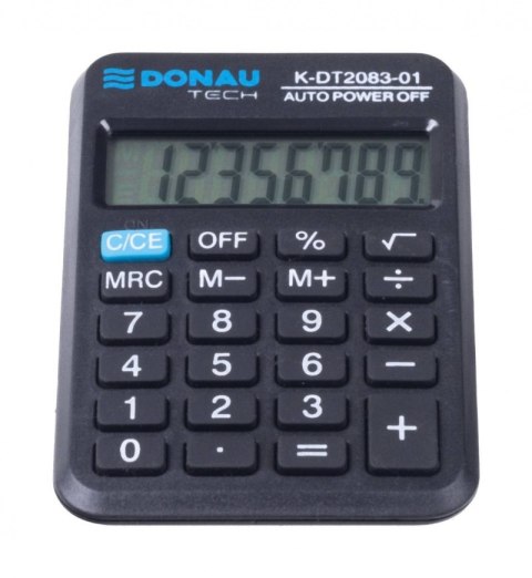 Kalkulator kieszonkowy DONAU TECH, CI-LC110NR, 8-cyfr. wyświetlacz, wym. 89x58x11 mm, czarny