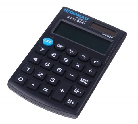 Kalkulator kieszonkowy DONAU TECH, CI-SLD200NR, 8-cyfr. wyświetlacz, wym. 97x60x10 mm, czarny
