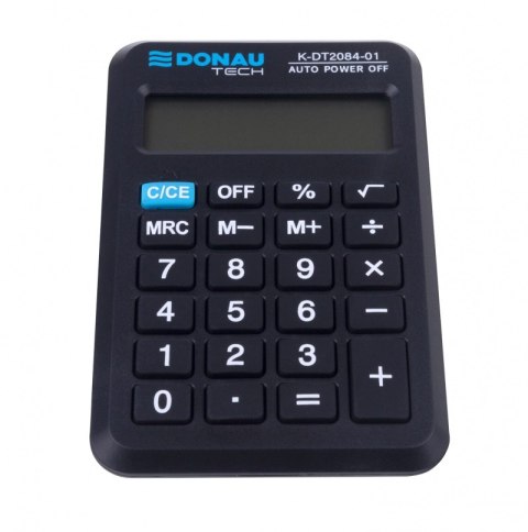 Kalkulator kieszonkowy DONAU TECH, CI-LC210NR, 8-cyfr. wyświetlacz, wym. 97x62x11 mm, czarny