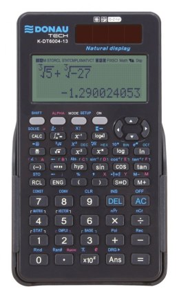 Kalkulator naukowy DONAU TECH, natur. zapis, 417 funkcji, 150x85x19 mm, grafitowy