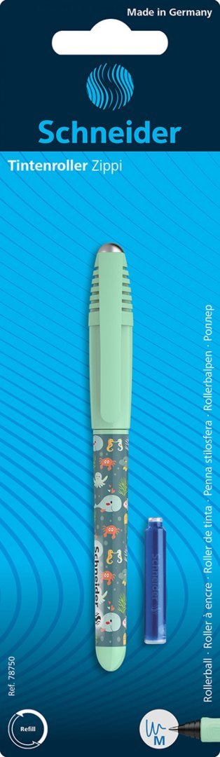 Pióro kulkowe SCHNEIDER Zippi + 1 nabój, blister, mix kolorów