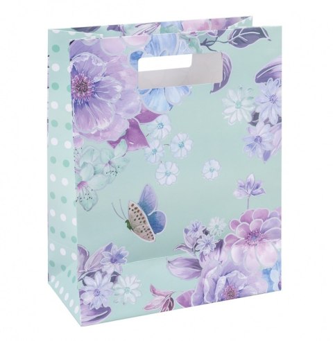 Torebka na prezenty DONAU HOME, laminowana, 26x32,5x10cm, całoroczna, z rączką, mix wzorów