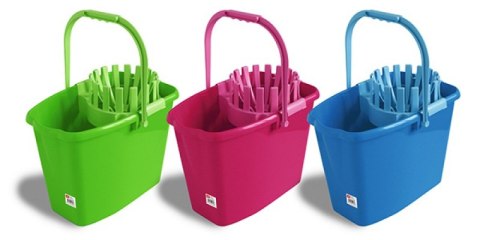 Wiadro ANNA ZARADNA, z wyciskaczem, 10 l, mix kolorów