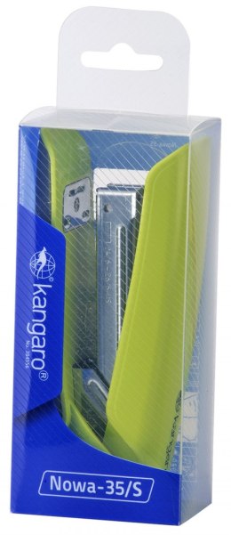 Zszywacz KANGARO Nowa-35/S, zszywa do 25 kartek, plastikowy, w pudełku PP, zielony