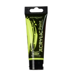 Farba akrylowa KEYROAD, neonowa, 75ml, tubka, żółta