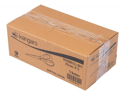 Nożyczki biurowe KANGARO, 21 cm, dla praworęcznych, blister, mix kolorów