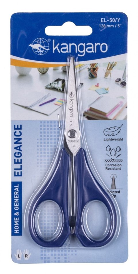 Nożyczki klasyczne KANGARO, 13 cm, blister, mix kolorów