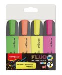Zakreślacz KEYROAD Fluo Neon, 1-5 mm, 4 szt., etui, mix kolorów