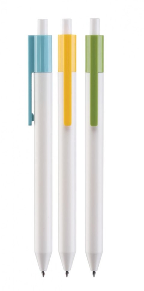 Długopis automatyczny żelowy ECONOVO, szybkoschnący tusz, 0,5mm, 3 szt., mix kolorów