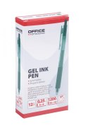 Długopis automatyczny żelowy OFFICE PRODUCTS, gr. linii 0,25mm, dł. linii 1200m, zielony