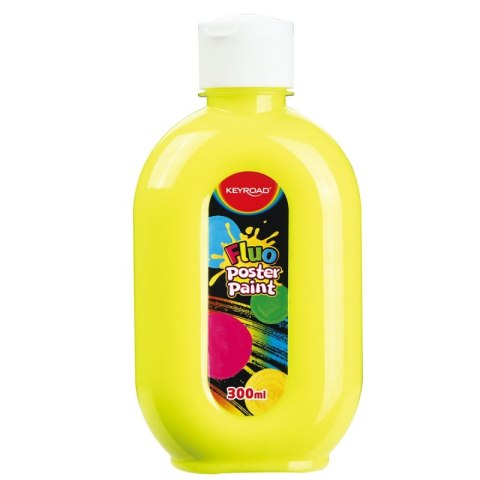 Farba plakatowa KEYROAD, Fluo, 300ml, butelka, neonowa żółta