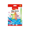 Flamastry KEYROAD Fiber Marker, wymazywalne, 12 szt., mix kolorów