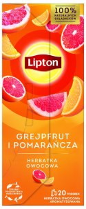 Herbata LIPTON owocowa, grejpfrut i pomarańcza, 20 torebek