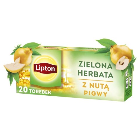 Herbata LIPTON zielona, z nutą pigwy, 20 torebek