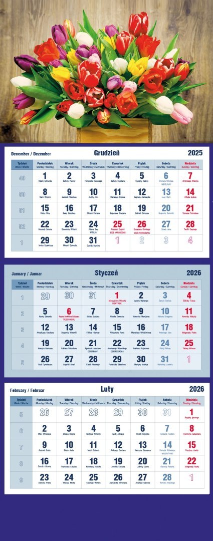 Kalendarz trójdzielny 2026 Bukiet Michalczyk i Prokop T-105T-12