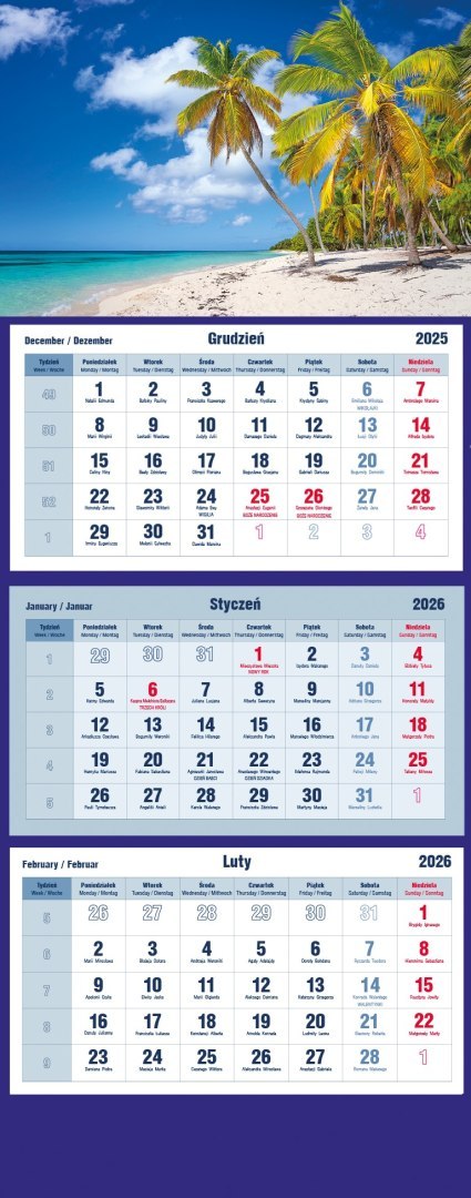 Kalendarz trójdzielny 2026 Morze Michalczyk i Prokop T-105T-02