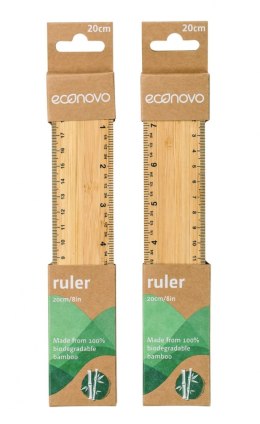 Linijka ECONOVO, 20cm, 100% z biodegradowalnego bambusa, naturalny