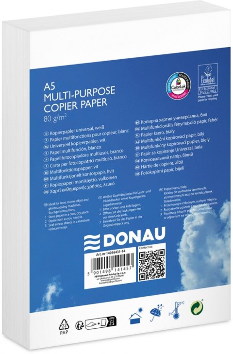 Papier ksero DONAU, A5, klasa C, 80gsm, 500 ark.