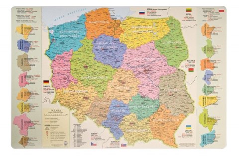 Podkładka na biurko GŁOWALA, mapa administracyjna Polski, 58x38cm