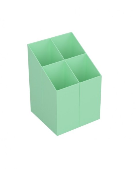 Przybornik na biurko ICO kwadratowy, plastikowy, 4 komory, mix pastelowy
