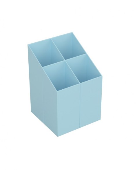 Przybornik na biurko ICO kwadratowy, plastikowy, 4 komory, mix pastelowy