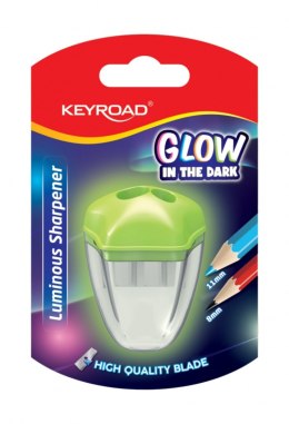 Temperówka plastikowa KEYROAD Luminious, fluorescencyjna, podwójna, blister
