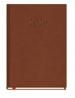 Terminarz Popularny A5 2027, ciemno brązowy, kalendarz 1 tydzień na 2 stronach, Michalczyk i Prokop T-209V-S2