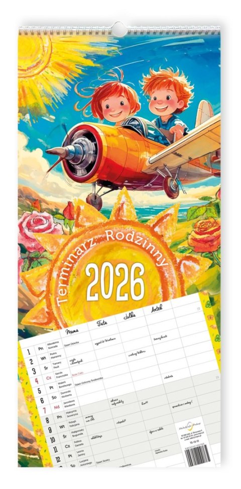 Terminarz Rodzinny 218x471mm 2026 Michalczyk i Prokop TS-10-10 kalendarz jeden miesiąc planer