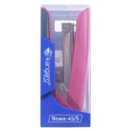 Zszywacz KANGARO Nowa-45, zszywa do 25 kartek, plastikowy, w pudełku PP, różowy