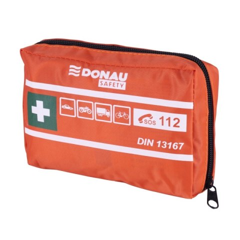 Apteczka samochodowa DONAU SAFETY, materiałowa, DIN MINI, pomarańczowa
