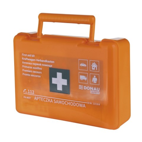 Apteczka samochodowa DONAU SAFETY, plastikowa, BD DIN, pomarańczowa