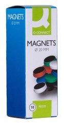 Magnesy do tablic Q-CONNECT, okrągłe, 20mm, 10szt, czerwone