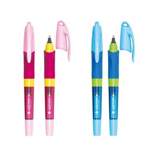 Pióro kulkowe KEYROAD SMOOZZY Writer, 0,7mm, z nabojami, blister, mix kolorów