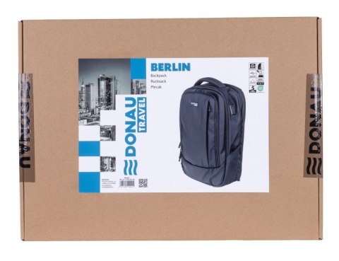 Plecak DONAU TRAVEL Berlin, 15,6", 16l, USB + kabel, czarny