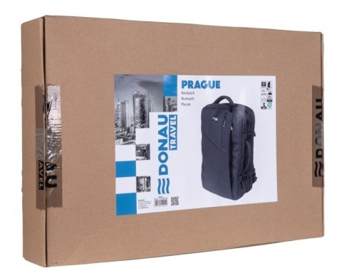 Plecak DONAU TRAVEL Prague, 17", 32l, USB + kabel, czarny