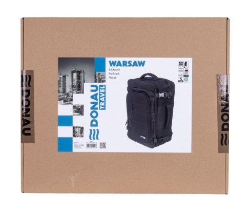 Plecak DONAU TRAVEL Warsaw, 15,6", 23l, USB + kabel, czarny