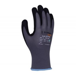 Rękawice DONAU SAFETY Flex-Dotted, kat. II, rozm. 9, szare