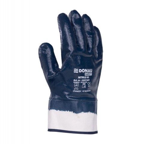 Rękawice DONAU SAFETY Nitrile 03, kat. II, rozm. 8, granatowe