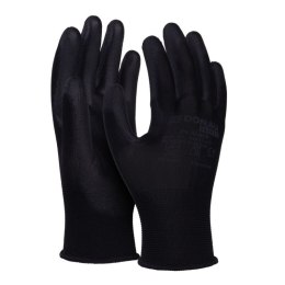 Rękawice DONAU SAFETY PU Black, kat. II, rozm. 10, czarne