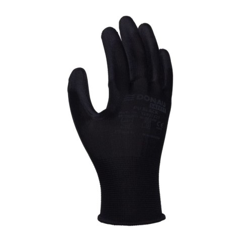 Rękawice DONAU SAFETY PU Black, kat. II, rozm. 10, czarne