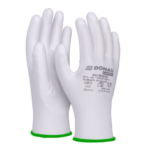 Rękawice DONAU SAFETY PU White, kat. II, rozm. 11, białe