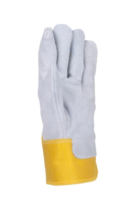 Rękawice robocze DONAU SAFETY DS-DOKBASIC, doker, dwoina bydlęca, rozm. 10,5/XL, szaro-żółte
