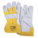 Rękawice robocze DONAU SAFETY DS-DOKBASIC, doker, dwoina bydlęca, rozm. 10,5/XL, szaro-żółte