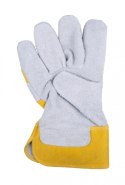 Rękawice robocze DONAU SAFETY DS-DOKBASIC, doker, dwoina bydlęca, rozm. 10,5/XL, szaro-żółte