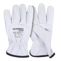 Rękawice robocze DONAU SAFETY DS-DRIVCOW, driver, skóra bydlęca, rozm. 10/XL, białe