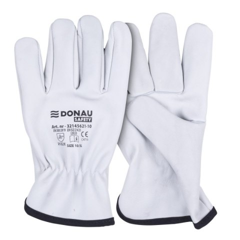 Rękawice robocze DONAU SAFETY DS-DRIVCOW, driver, skóra bydlęca, rozm. 11/XXL, białe