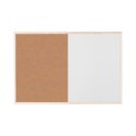 Tablica BI-OFFICE Combo, suchoś. -korkowa, 60x45cm, rama drewniana